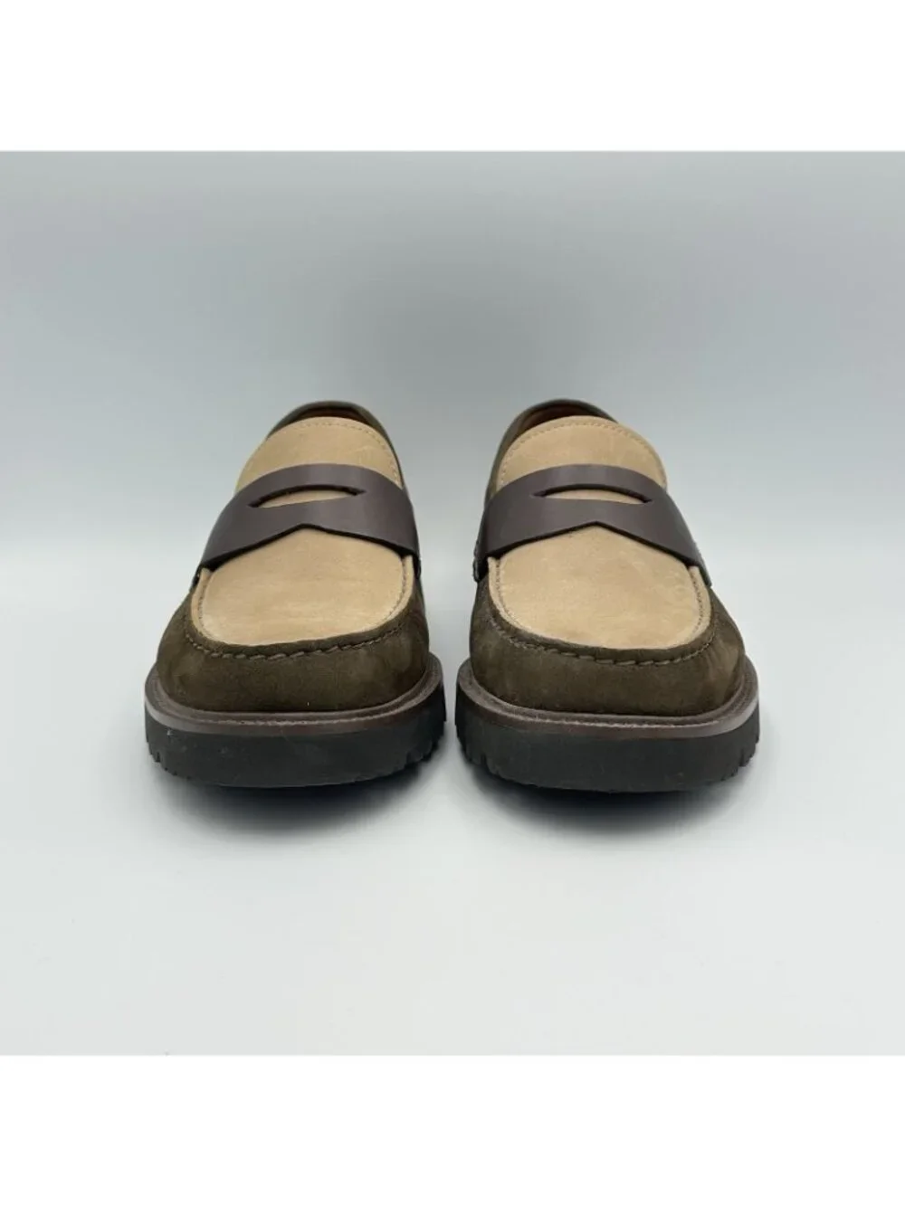 Cole Haan GrandPro Crew Penny Loafers Men's Size 7.5 Brown Suede Shoes C38731